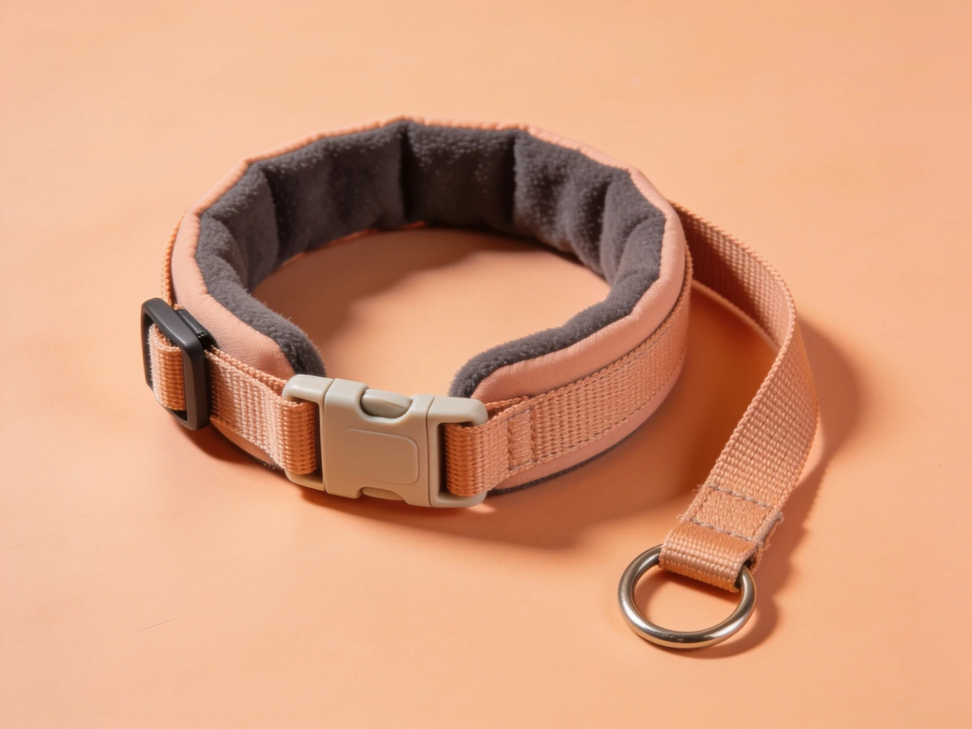 Padded quick-release collar — Nylon webbing, neoprene lining, acetal buckle