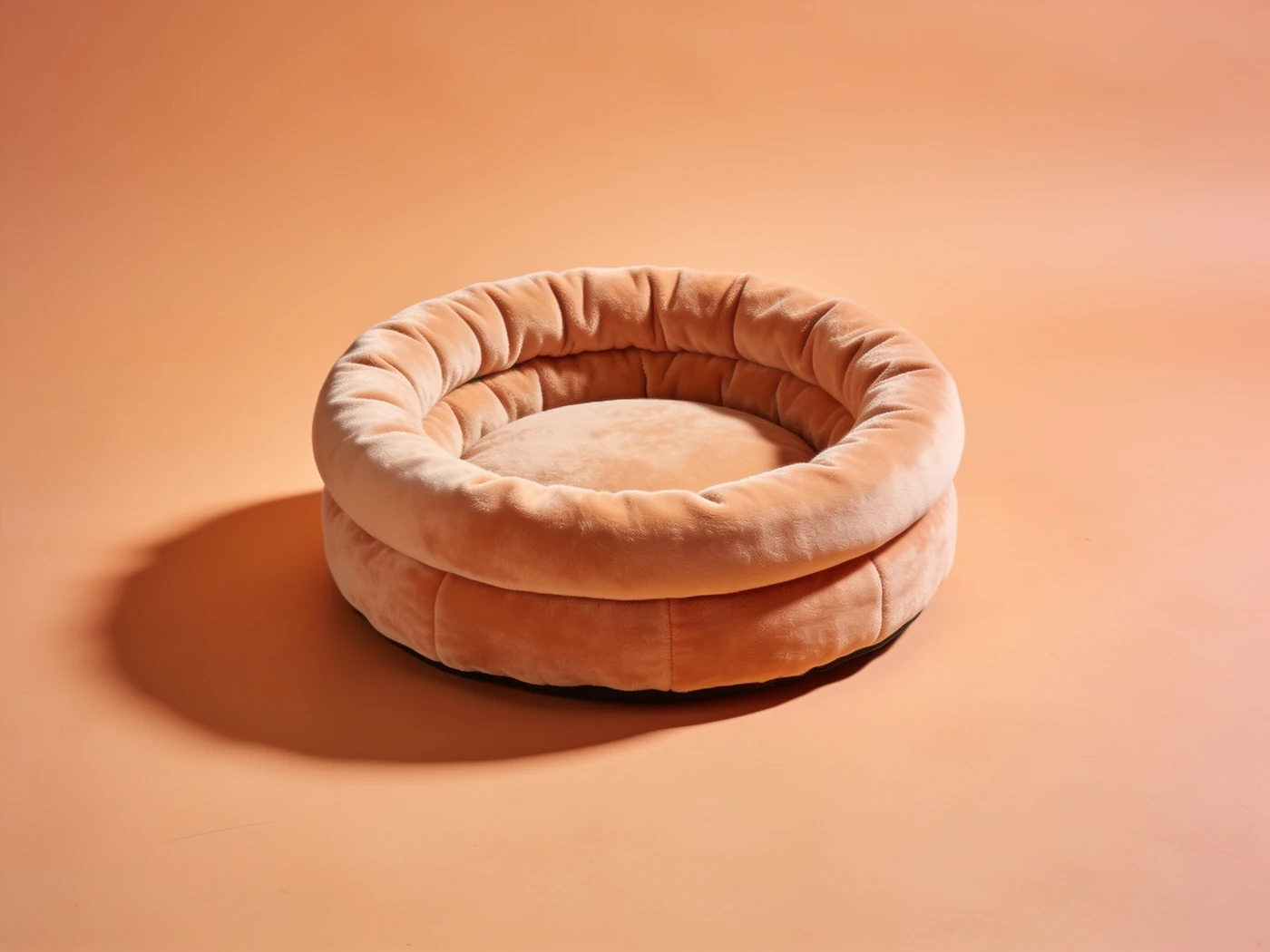 Round curled nest bed — Polyester fleece, polyester fibre filling